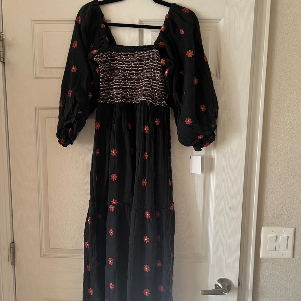 FREE PEOPLE NWT Dahlia Embroidered Maxi Dress
